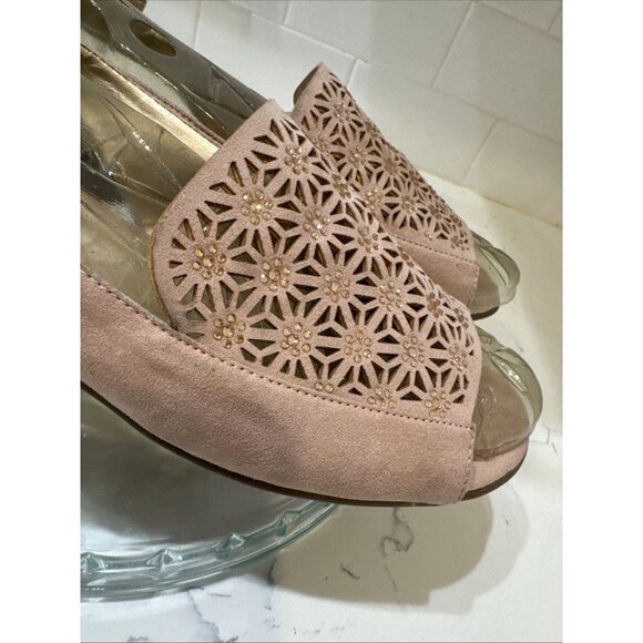 LONDON FOG PINK LEATHER SLINGBACK SANDALS WOMENS SIZE 8.5 M - Picture 6 of 12